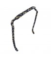 Zazzy Bandz Gold and White Pineapples on Black Headband  Slim Relaxed